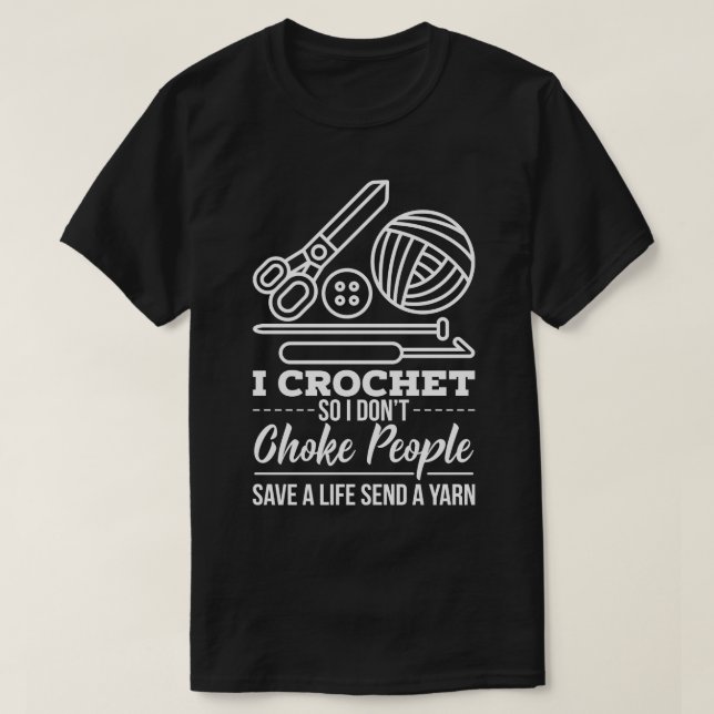 Camiseta Presente de tricô de crochê (Frente do Design)