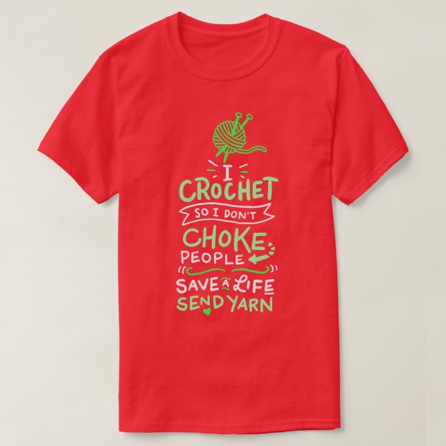 Camiseta Presente de tricô de crochê 10 (Frente do Design)