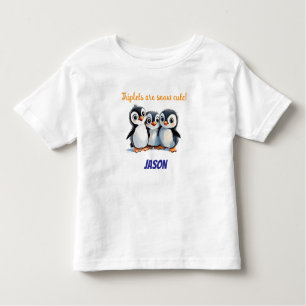 Camiseta Presente de tripletes, pinguins de cuta de neve, n