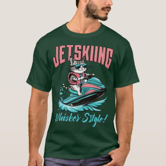 Camiseta Presente de Verão de esqui de jato de gato bonito