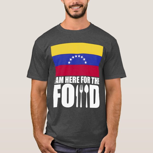 Camiseta Presente de viagem de comida típica da Venezuela (Frente)