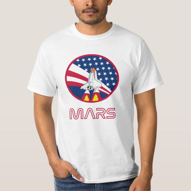 Camiseta Presente de Viagem de Espaço de Nasa Rocket Ship M (Frente)