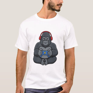 Camiseta Presente de Video Games Gamer Bruh Gorila para Men