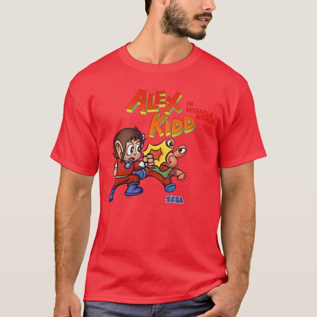 Camiseta Presente de videogame Ale Kidd luta SEGA Master Sy (Frente)