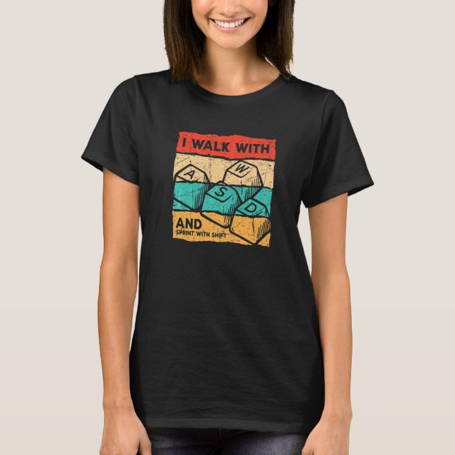 Camiseta Presente de videogame para jogador de PC WASD Jogo (Frente)