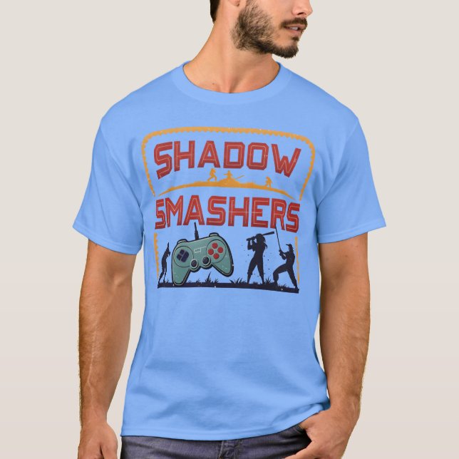 Camiseta Presente de videogame retrô Shadow Smashers (Frente)