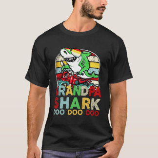 Camiseta Presente de Vintage do Vovô Shark Doo Doo Doo