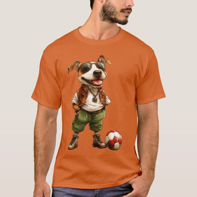 Camiseta Presente de vintagem para cães de futebol (Frente)