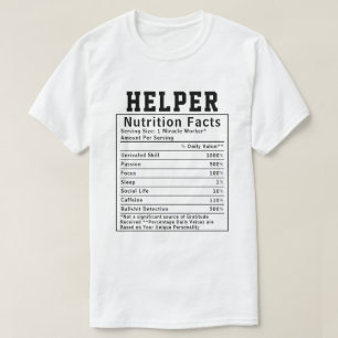 Camiseta Presente de Voluntário Fatos Nutricionais Ajuda Di