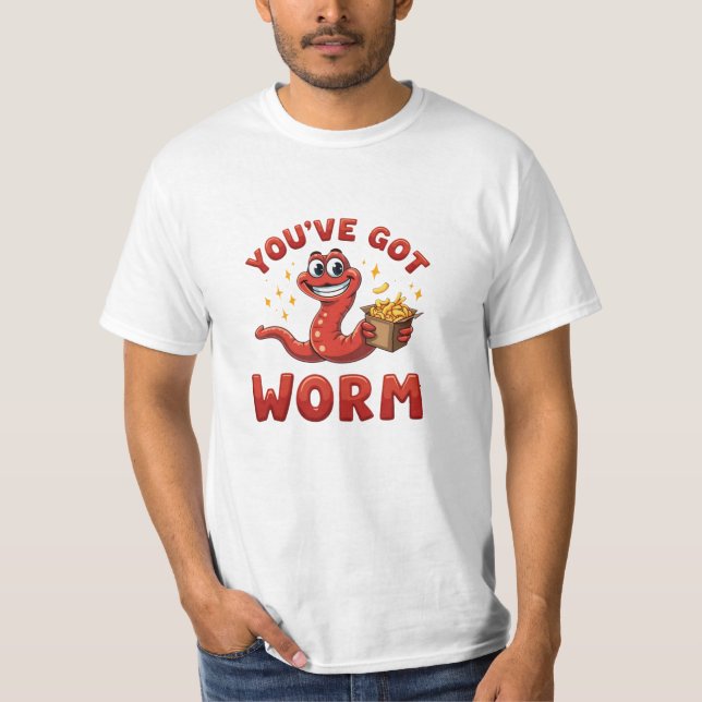 Camiseta Presente de Worm Engraçado (Frente)