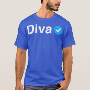 Camiseta Presente Diva Engraçado para Mulheres e Raparigas 