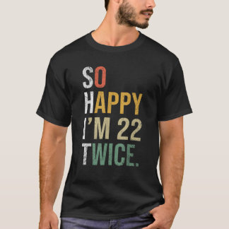 Camiseta Presente Divertido de 44º Aniversário Tão Feliz qu