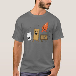 Camiseta Presente Divertido de Acampamento Fogueira Smores
