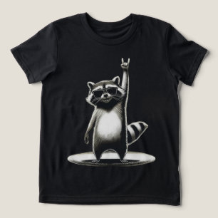 Camiseta Presente Divertido de Animal Raccoon Rock Star L