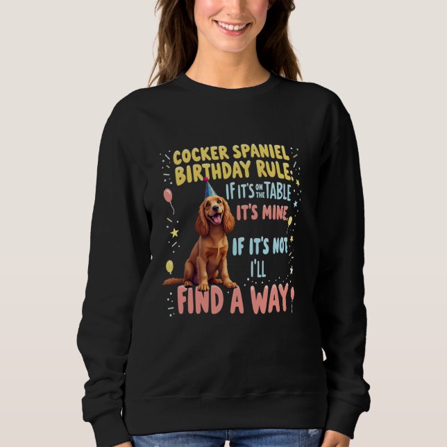 Camiseta Presente Divertido de Aniversário Cocker Spaniel C (Frente)