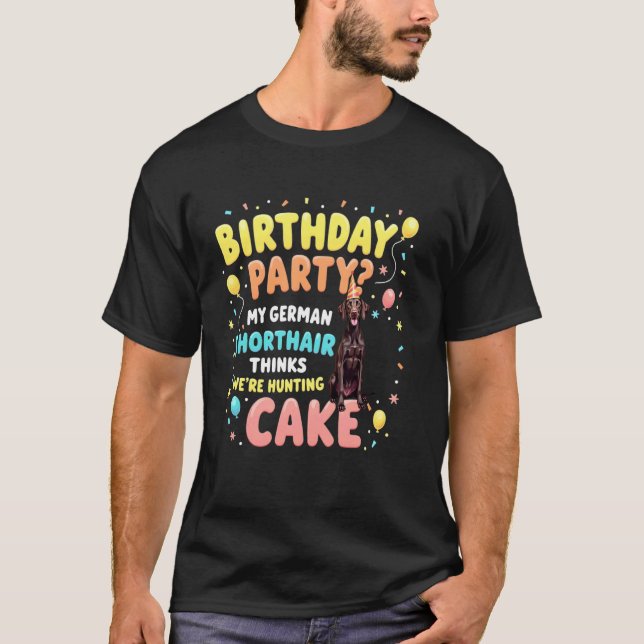Camiseta Presente Divertido de Aniversário para Cão Pointer (Frente)