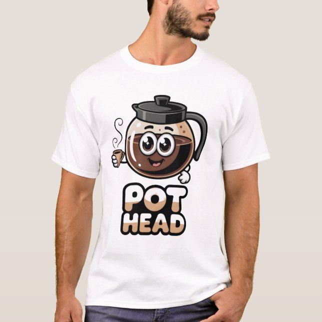 Camiseta Presente Divertido de Café Kawaii Fofa para Amante (Frente)