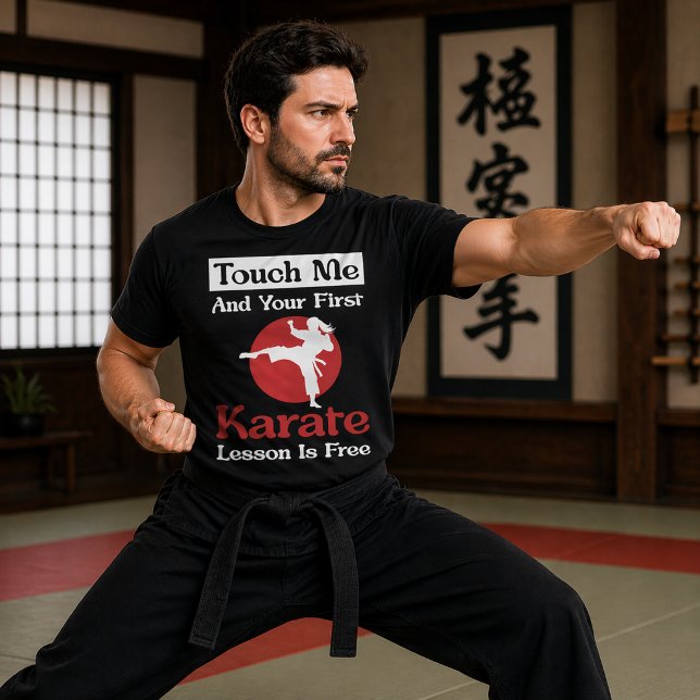 Camiseta Presente Divertido de Karatê – Toque Me e Sua Prim (Criador carregado)
