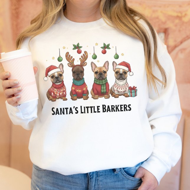 Camiseta Presente Divertido de Natal para Mãe de Bulldog Fr (Funny Christmas Gift For French Bulldog Owner sweatshirt )