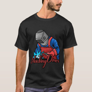Camiseta Presente Divertido de Soldador Empilhando Moedas d