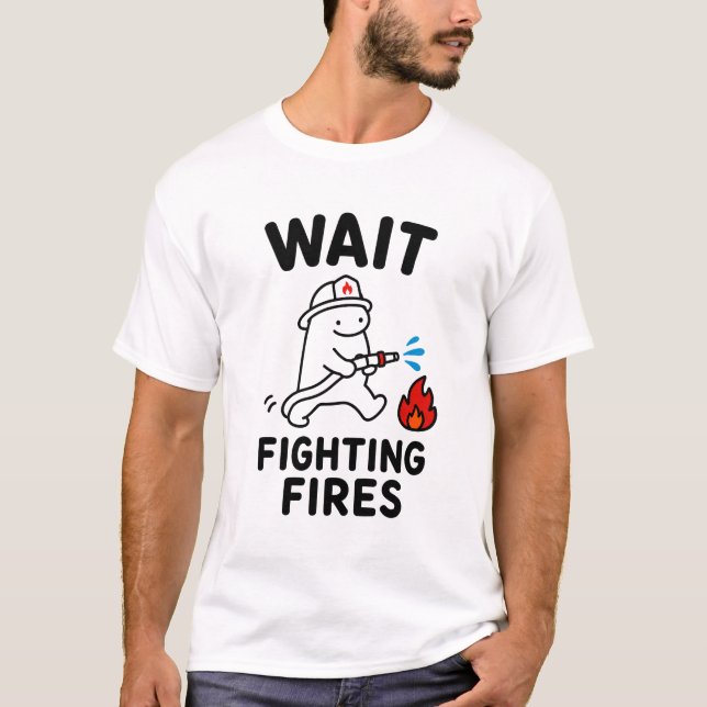 Camiseta Presente Divertido e Fofo de Bombeiro (Frente)