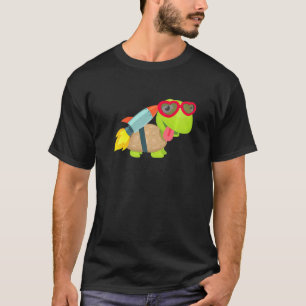 Camiseta Presente Divertido Tartaruga Foguete Animal Marinh