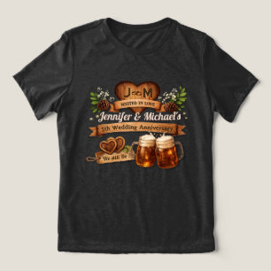 Camiseta Presente do 5º Aniversário de Casamento de Madeira