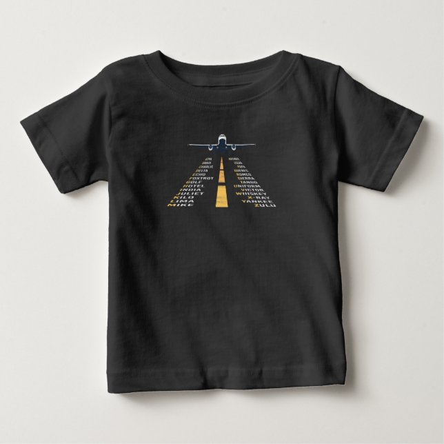 Camiseta Presente do avião-piloto fonético para aviões-pilo (Frente)