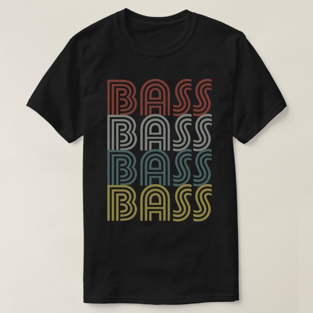Camiseta Presente do Bass do Player de Violão da Retro BASS (Frente do Design)