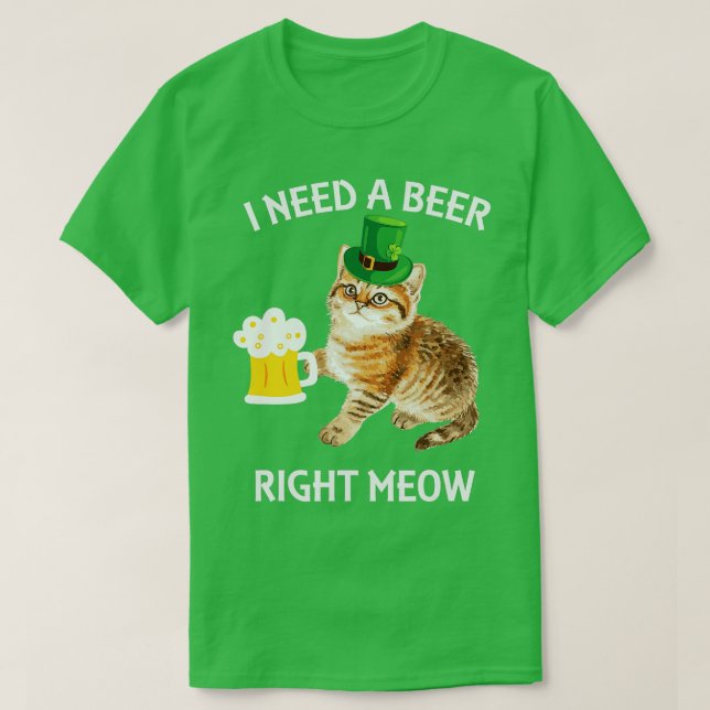 Camiseta Presente do Bebendo de Gato de Cerveja Irlandês (Frente do Design)