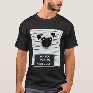 Camiseta Presente do Cachorro de Cuta de Pug &x27;Mug Shot&