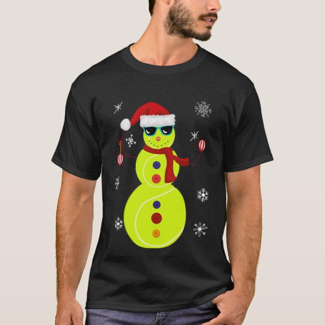 Camiseta Presente do chapéu do papai noel do boneco de neve (Frente)