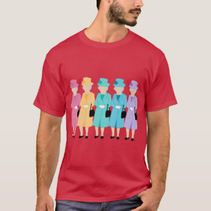 Camiseta Presente do chapéu e jaqueta arco-íris da Rainha E