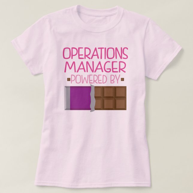 Camiseta Presente do chocolate do gerente de operações para (Frente do Design)