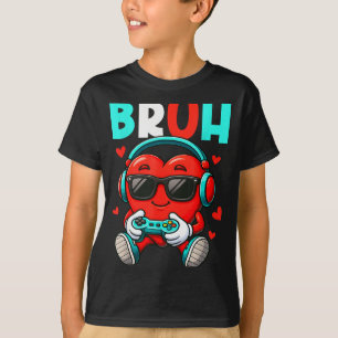 Camiseta Presente do Controlador de Vídeo Game Bruh Heart G