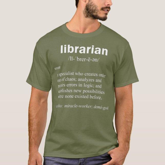 Camiseta Presente do Curador Engraçado de Definição Bibliot (Frente)