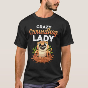 Camiseta Presente do Dia da Marmota Louca Previsão Sombra