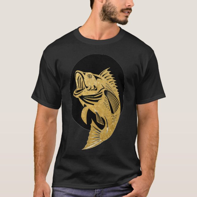 Camiseta Presente do dia da pesca de robalo dourado (Frente)