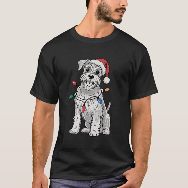 Camiseta Presente do Dia de Natal do Schnauzer Miniatura Am (Frente)