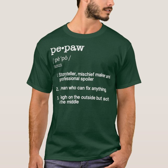 Camiseta Presente do Dia de os pais de Definição PePaw (Frente)