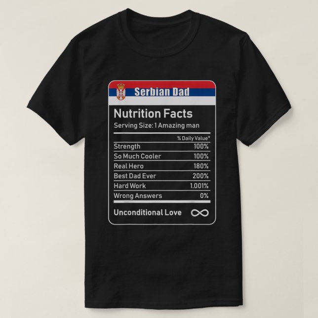 Camiseta Presente do Dia de os pais de Fatos de Nutrição do (Frente do Design)