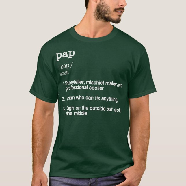 Camiseta Presente do Dia de os pais Pap Definition T (Frente)