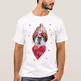 Camiseta Presente do Dia dos Namorados Cachorro São Bernard