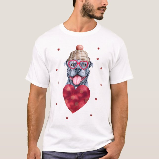 Camiseta Presente do Dia dos Namorados Pitbull Cinza (Frente)