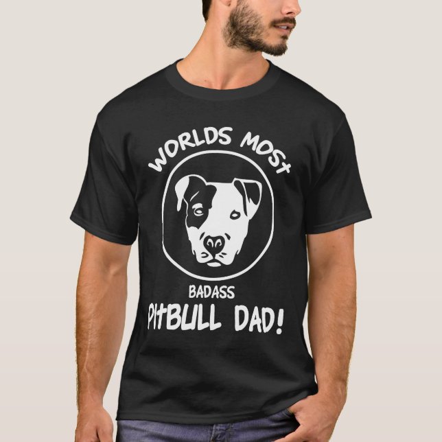 Camiseta Presente do Dia dos Pais Bulldog Pitbull Pai de Ca (Frente)