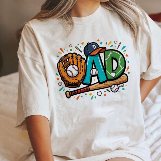 Camiseta Presente Do Dia Dos Pais De Beisebol Do Papai (Criador carregado)