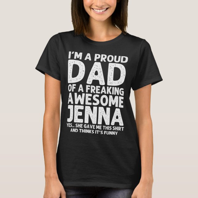 Camiseta Presente do Dia dos Pais do Pai de Jenna Engraçado (Frente)
