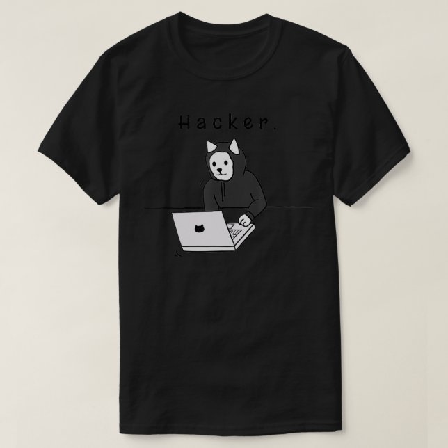 Camiseta Presente do Engenheiro de Segurança de Hacker Cat (Frente do Design)