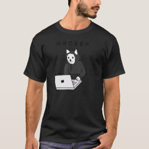 Camiseta Presente do Engenheiro de Segurança de Hacker Cat