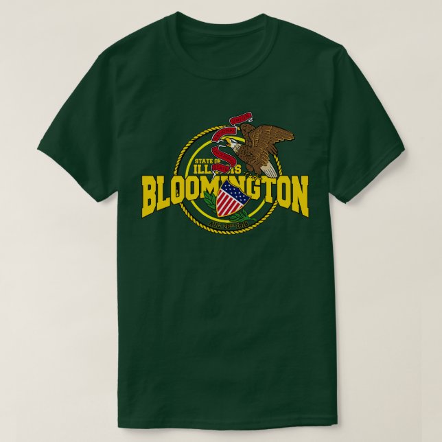 Camiseta Presente do Estado de Illinois BloomingtonEUA (Frente do Design)